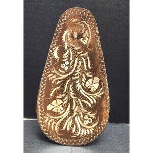 ETCHED VTG Decorative Art Copper Plate Handmade Turkey
